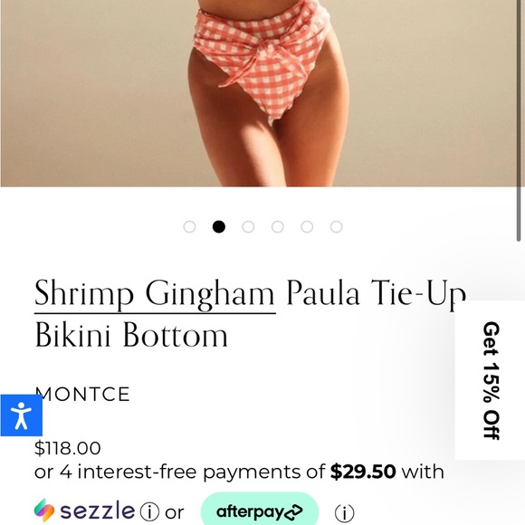 Montce shrimp gingham NWT - Picture 6 of 7